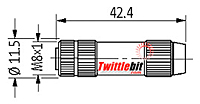 Murr IDC M8-FW Female Dimensions